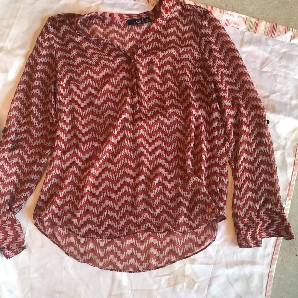 Red and Cream Chevron a.n.a Blouse